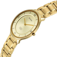 Titan Champagne Dial Gold Stainless Steel Strap Analog Watch for Men