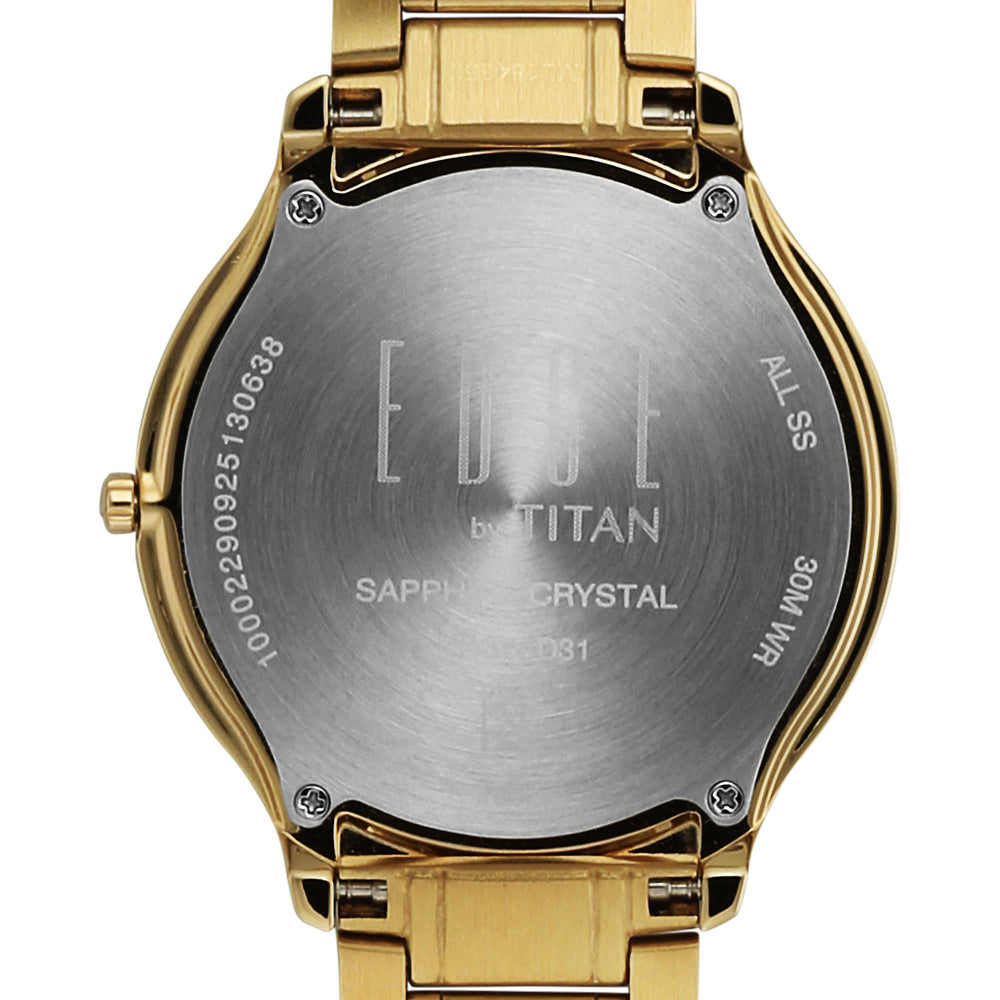 Titan Champagne Dial Gold Stainless Steel Strap Analog Watch for Men