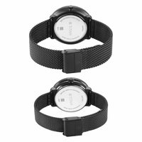 Titan Bandhan Black Dial Analog with Date Stainless Steel Strap watch for Couple