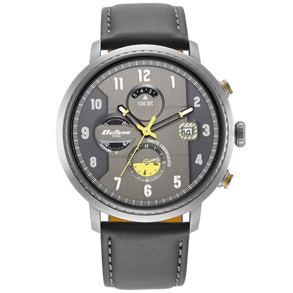 Titan Octane Aerobatics Anthracite Dial Chronograph Leather Strap Watch for Men