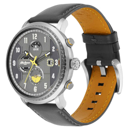 Titan Octane Aerobatics Anthracite Dial Chronograph Leather Strap Watch for Men