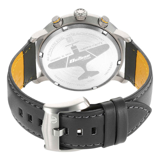 Titan Octane Aerobatics Anthracite Dial Chronograph Leather Strap Watch for Men