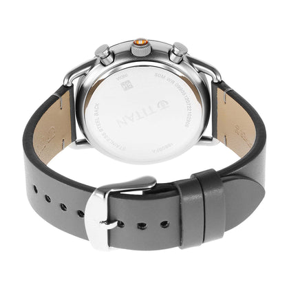 Titan Grey Dial Leather Strap Analog Quartz Watch for Men