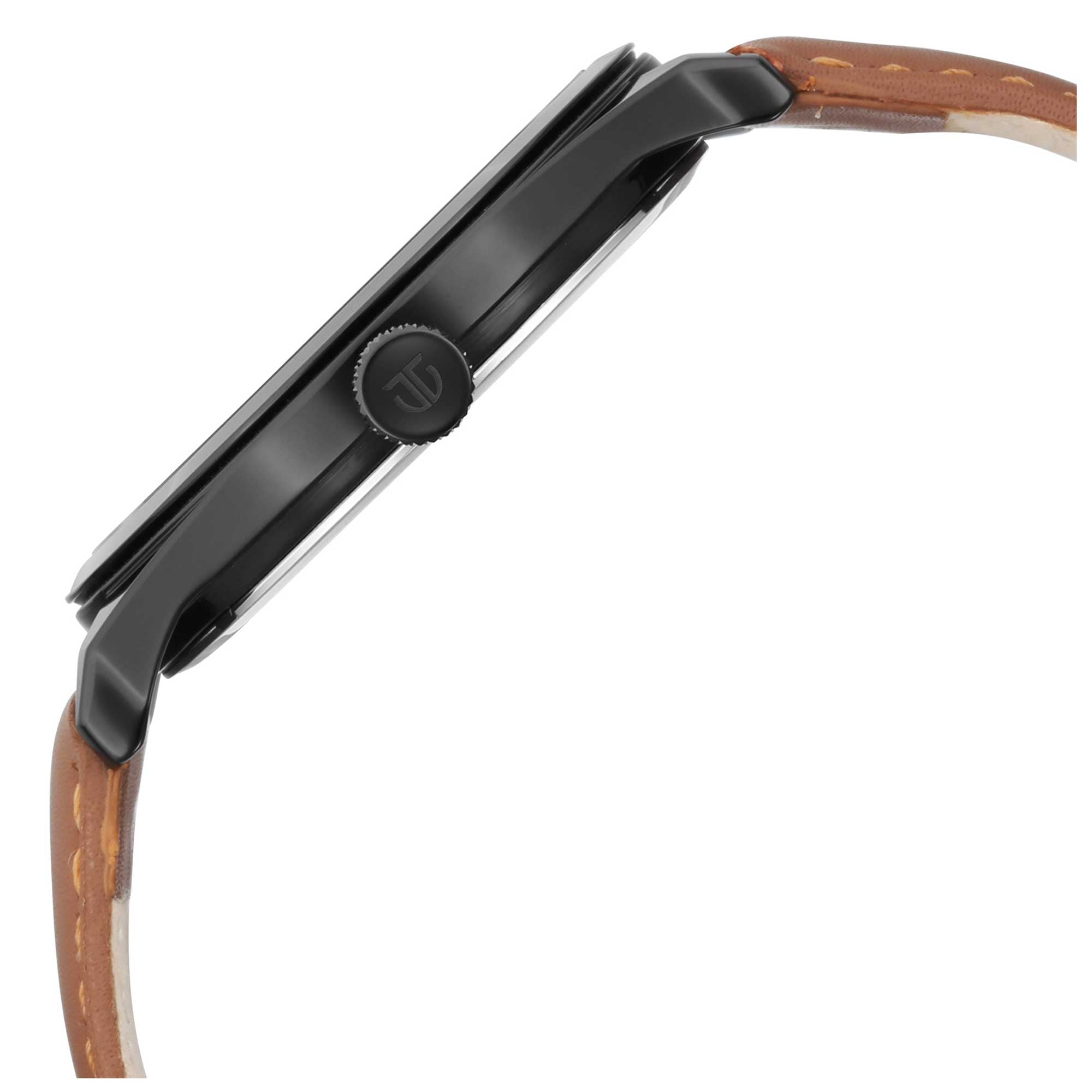 Titan Black Dial Brown Leather Strap Analog Watch for Men