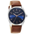 Titan Workwear Blue Dial Brown Leather Strap Analog Watch for Men
