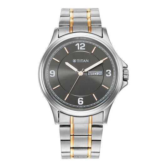 Titan Trendsetters Anthracite Dial Analog Stainless Steel Strap watch for Men