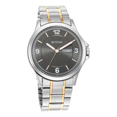 Titan Trendsetters Anthracite Dial Analog Stainless Steel Strap watch for Men
