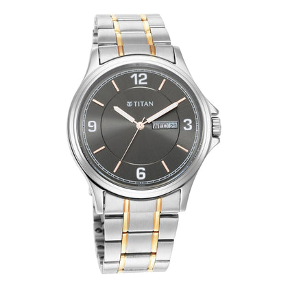 Titan Trendsetters Anthracite Dial Analog Stainless Steel Strap watch for Men