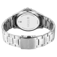 Titan Workwear Blue Dial Silver Stainless Steel Strap Analog with Day-Date Watch for Men