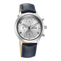 Titan Sapphire Quartz Multifunction Silver Dial Leather Strap Watch for Men