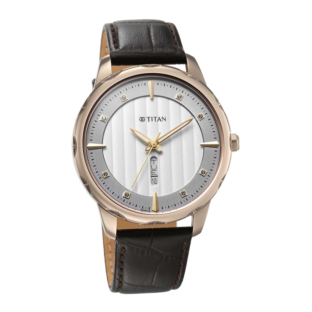 Titan Regalia Opulent White Dial Watch for Men