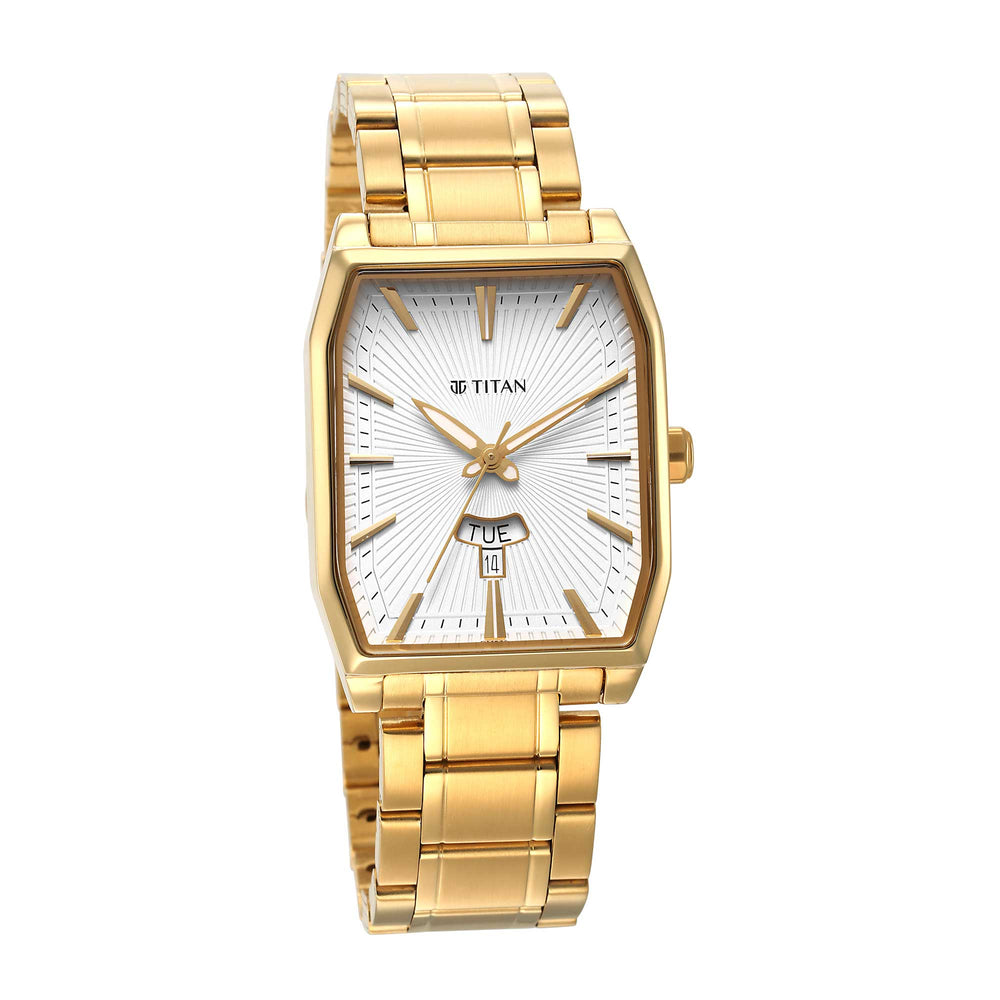 Titan Regalia Opulent White Dial Watch for Men