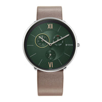 Titan Green Dial Brown Leather Strap Multifunction Watch for Men