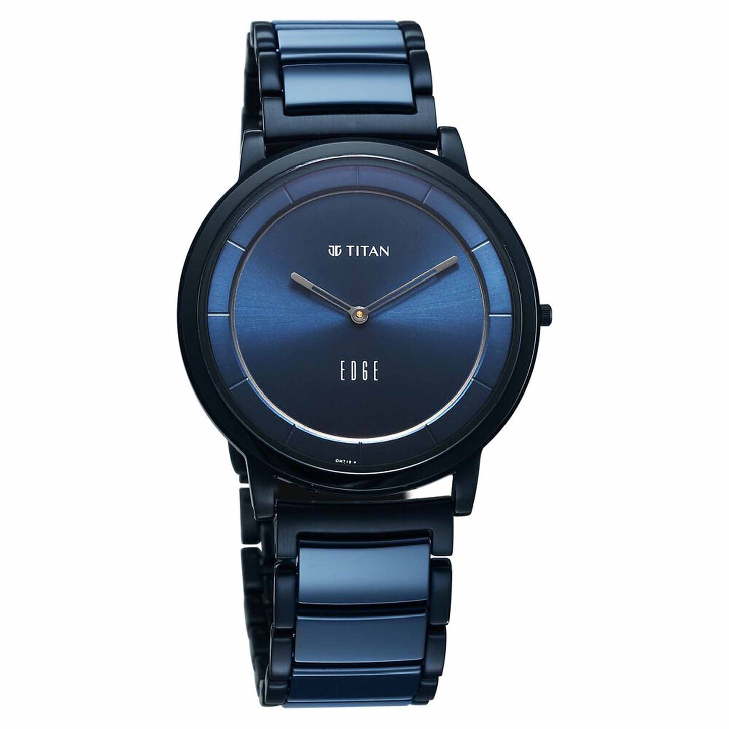 Titan Edge Melange Slim Steel & Ceramic Strap Blue Dial Analog Watch For Men