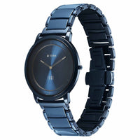 Titan Edge Melange Slim Steel & Ceramic Strap Blue Dial Analog Watch For Men
