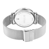 Titan Workwear Silver Dial Stainless Steel Strap Analog Watch for Men