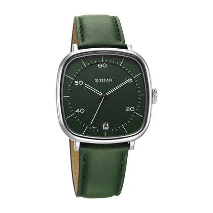 Titan Neo Curve Quartz Analog with Date Green Dial Stainless Steel Strap Watch For Men