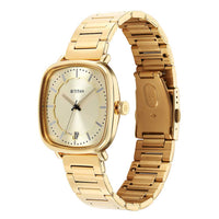 Titan Champagne Square Dial Gold Stainless Steel Strap Analog with Date Watch for Men