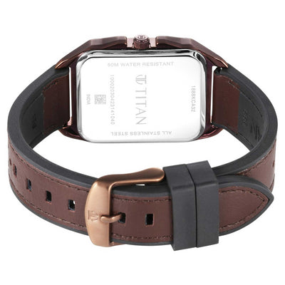 Titan Quartz Multifunction Anthracite Dial Stainless Steel Strap Watch for Men