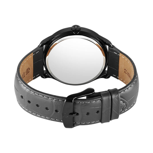 Titan Stellar - 3 Grey Round Dial Leather Strap Watch For Men
