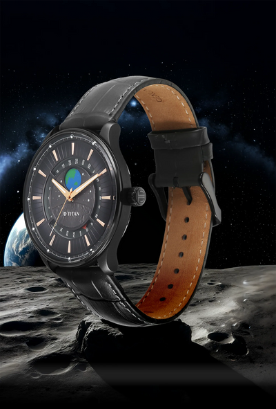Titan Stellar Earth Disc Grey Dial Watch