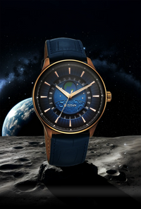 Titan Stellar Earth Disc Blue Dial Watch