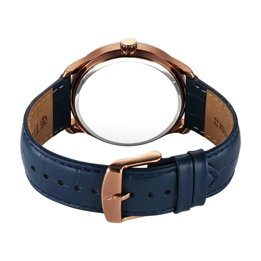 Titan Stellar - 3 Blue Round Dial Leather Strap Watch For Men