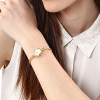 Titan Quartz Analog Mother of Pearl Dial Metal Strap Watch for Women