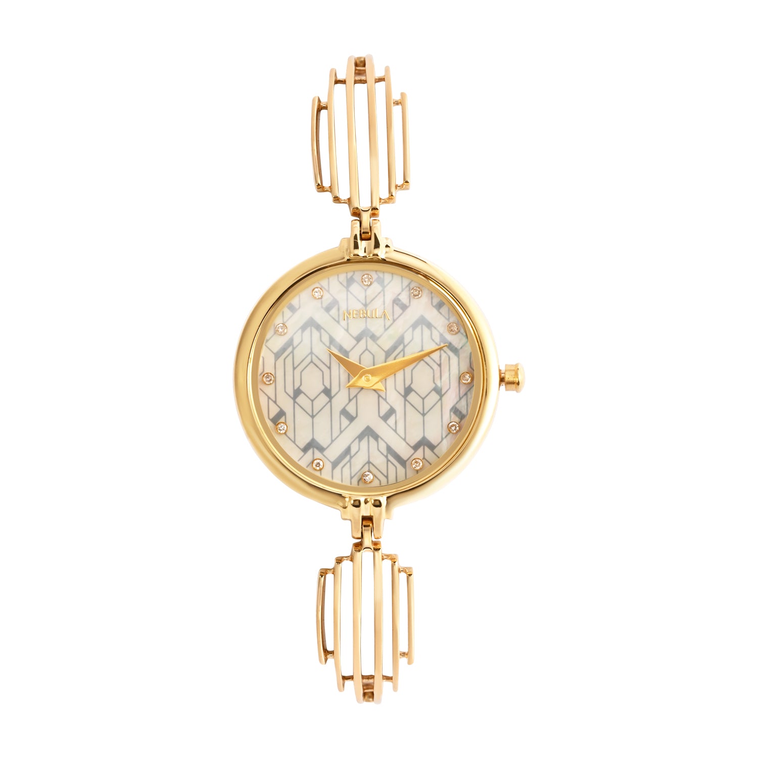 Titan Nebula 18K Gold Dial with Diamond Studded Indices Analog Watch for Women