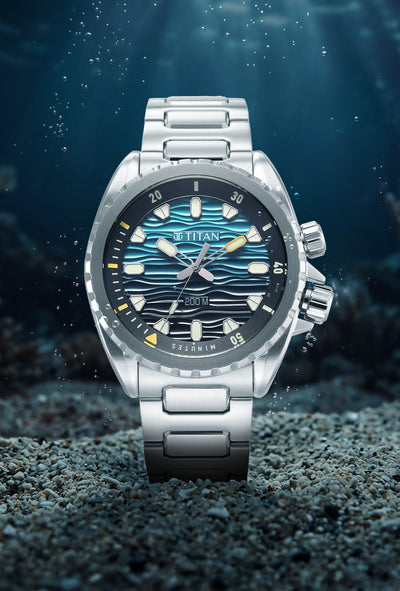Titan Zero Hour Diver's Blue Dial Analog Watch