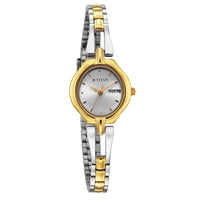 Titan Karishma Silver Dial Dual Color Stainless Steel Strap Analog Watch For Women