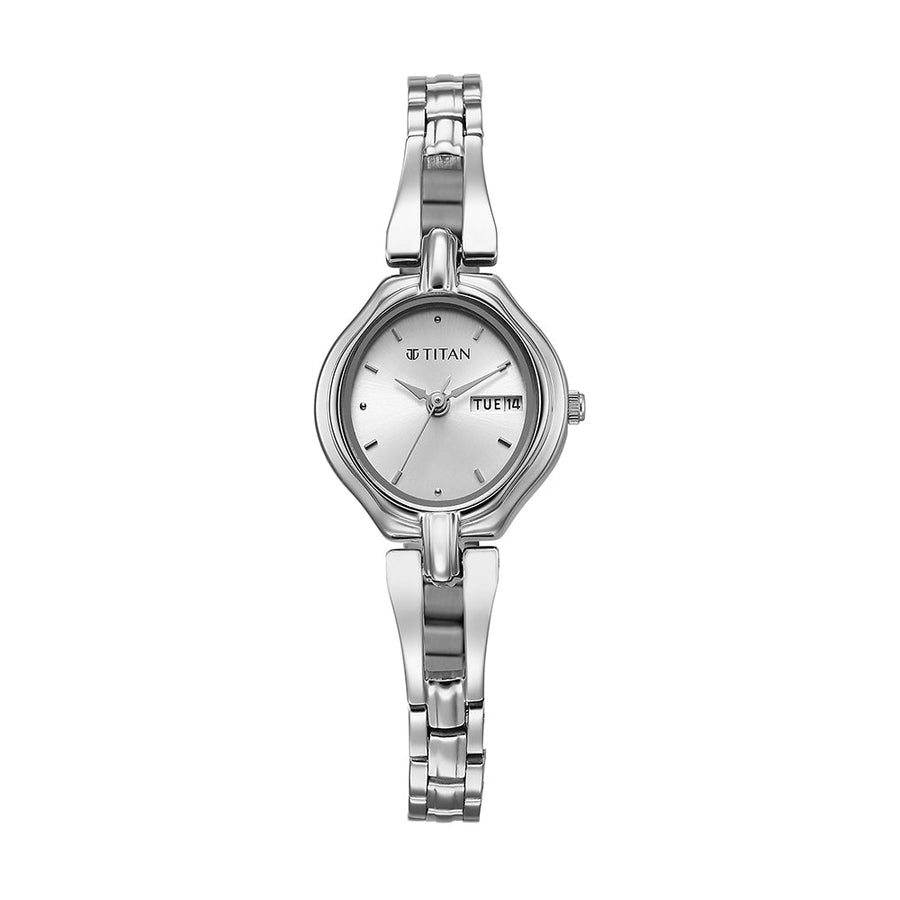 Titan Karishma Silver Dial Metal Strap Watch for Women