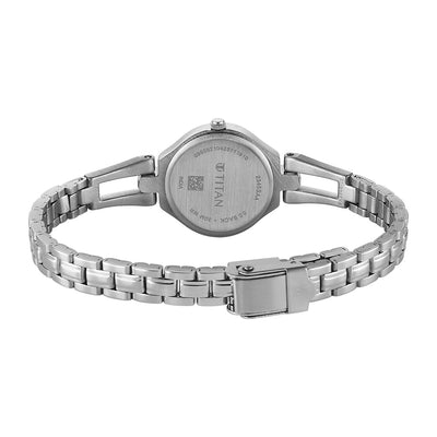Titan Karishma Silver Dial Metal Strap Watch for Women