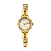Titan Karishma Gold Dial Stainless Steel Strap Analog Watch for Women