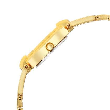 Titan Karishma Silver Oval Dial Gold Stainless Steel Strap Analog Watch for Women