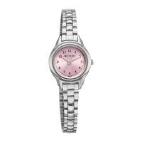 Titan Karishma Pink Dial Silver Stainless Steel Strap Analog Watch for Women