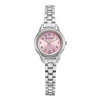 Titan Karishma Pink Dial Silver Stainless Steel Strap Analog Watch for Women