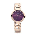 Titan Purple Dial Rose Gold Stainless Steel Strap Analog Watch for Women
