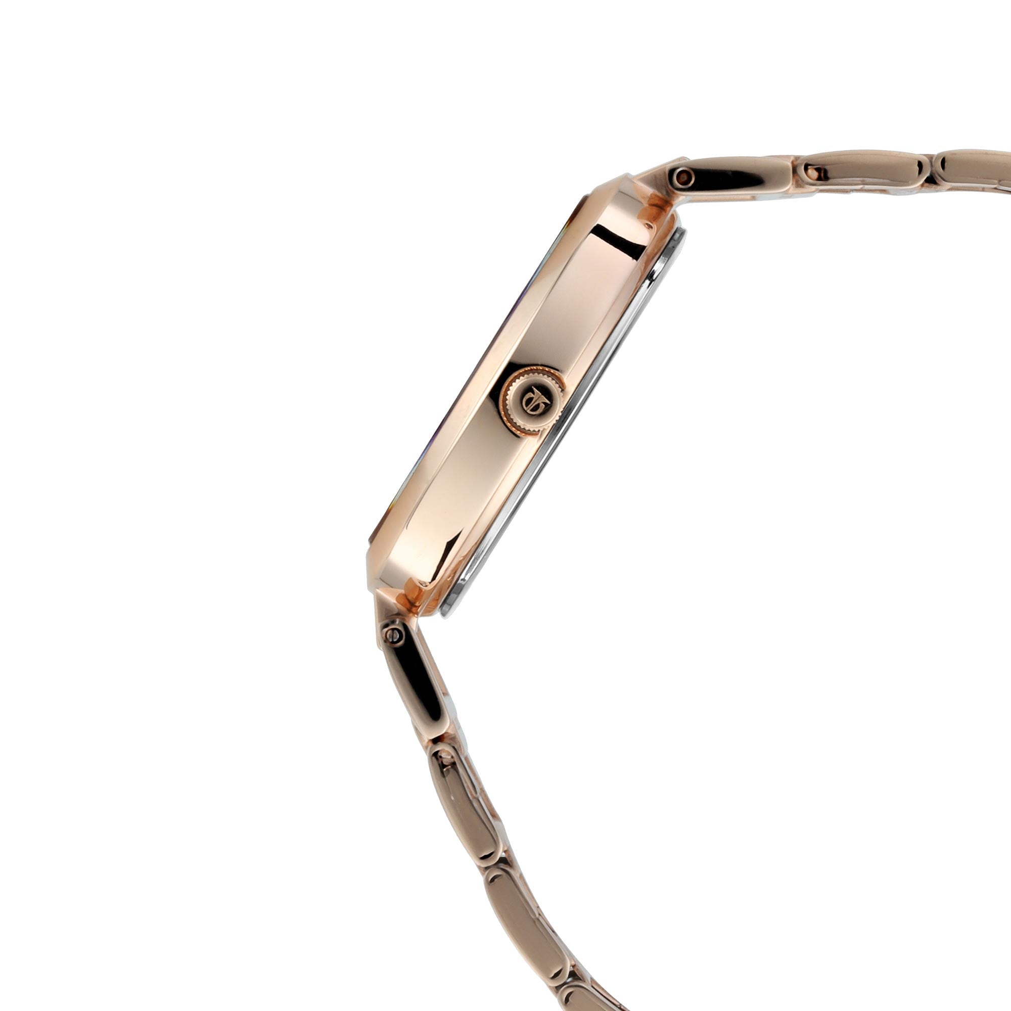Titan Purple Dial Rose Gold Stainless Steel Strap Analog Watch for Women