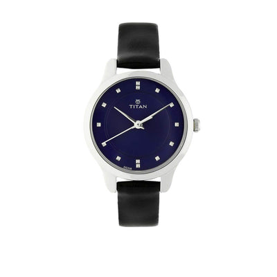Titan Workwear Blue Dial Women Watch With Leather Strap