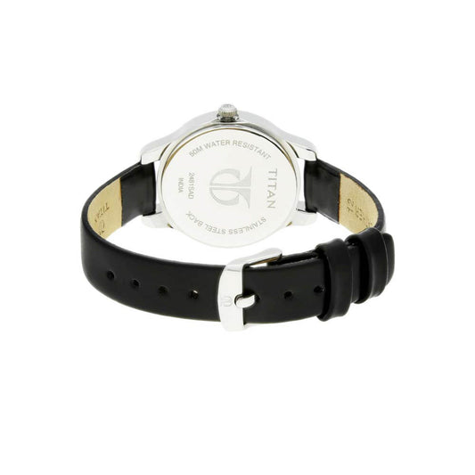 Titan Workwear Blue Dial Women Watch With Leather Strap