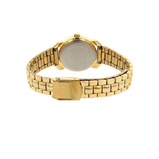 Titan Quartz Analog Champagne Dial Stainless Steel Strap Watch for Women