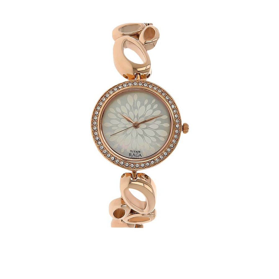 Titan Raga Garden of Eden Mother of Pearl Dial Analog Metal Strap watch for Women