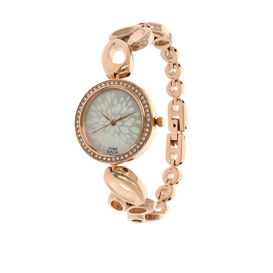 Titan Raga Garden of Eden Mother of Pearl Dial Analog Metal Strap watch for Women