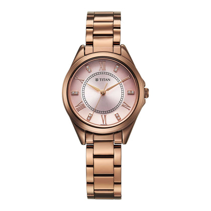 Titan Women Brass Round Shape Watches(2565QM01)