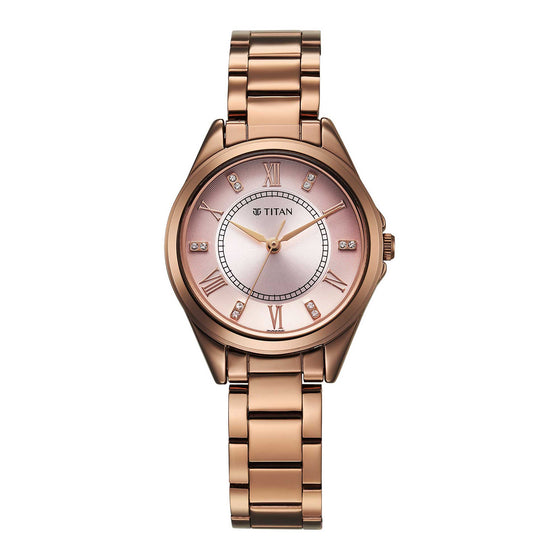 Titan Women Brass Round Shape Watches(2565QM01)