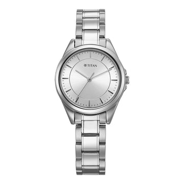 Titan Silver Dial Metal Strap Analog for Women
