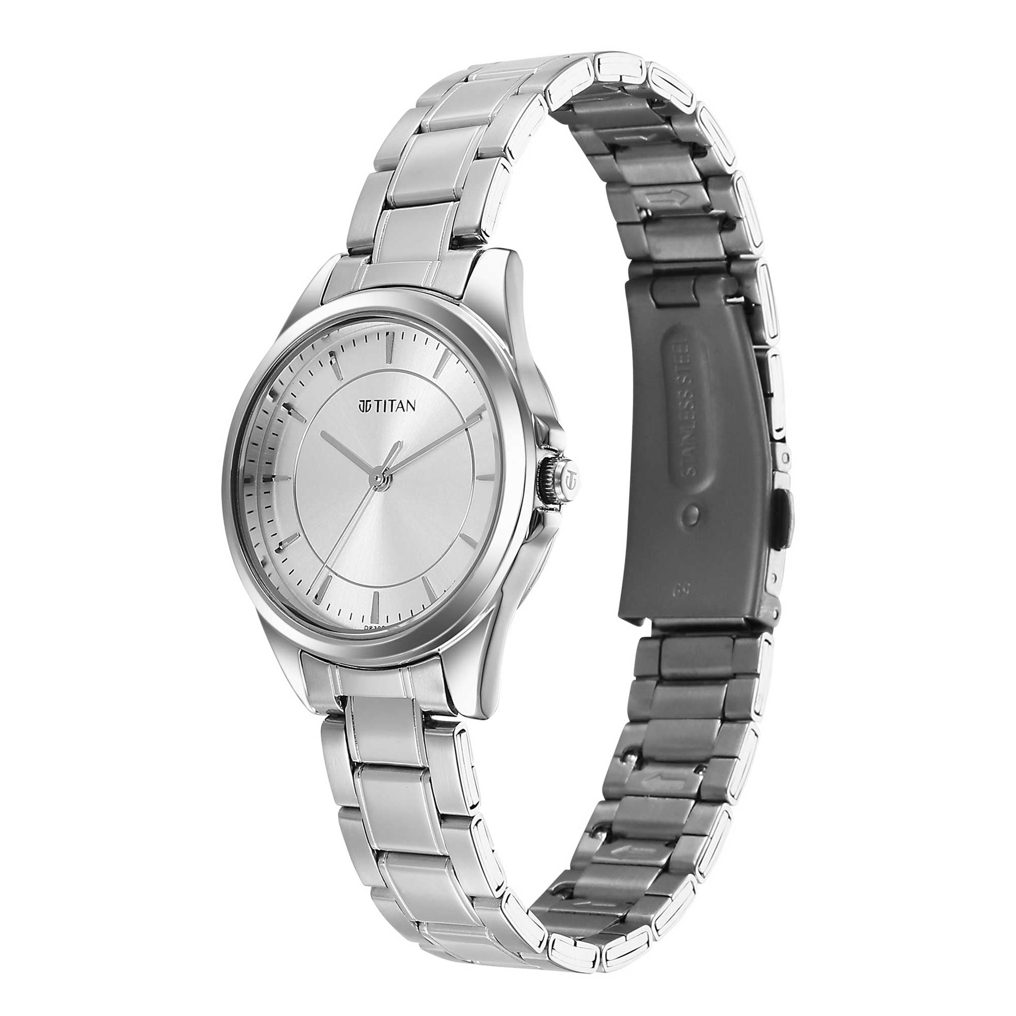 Titan Silver Dial Metal Strap Analog for Women