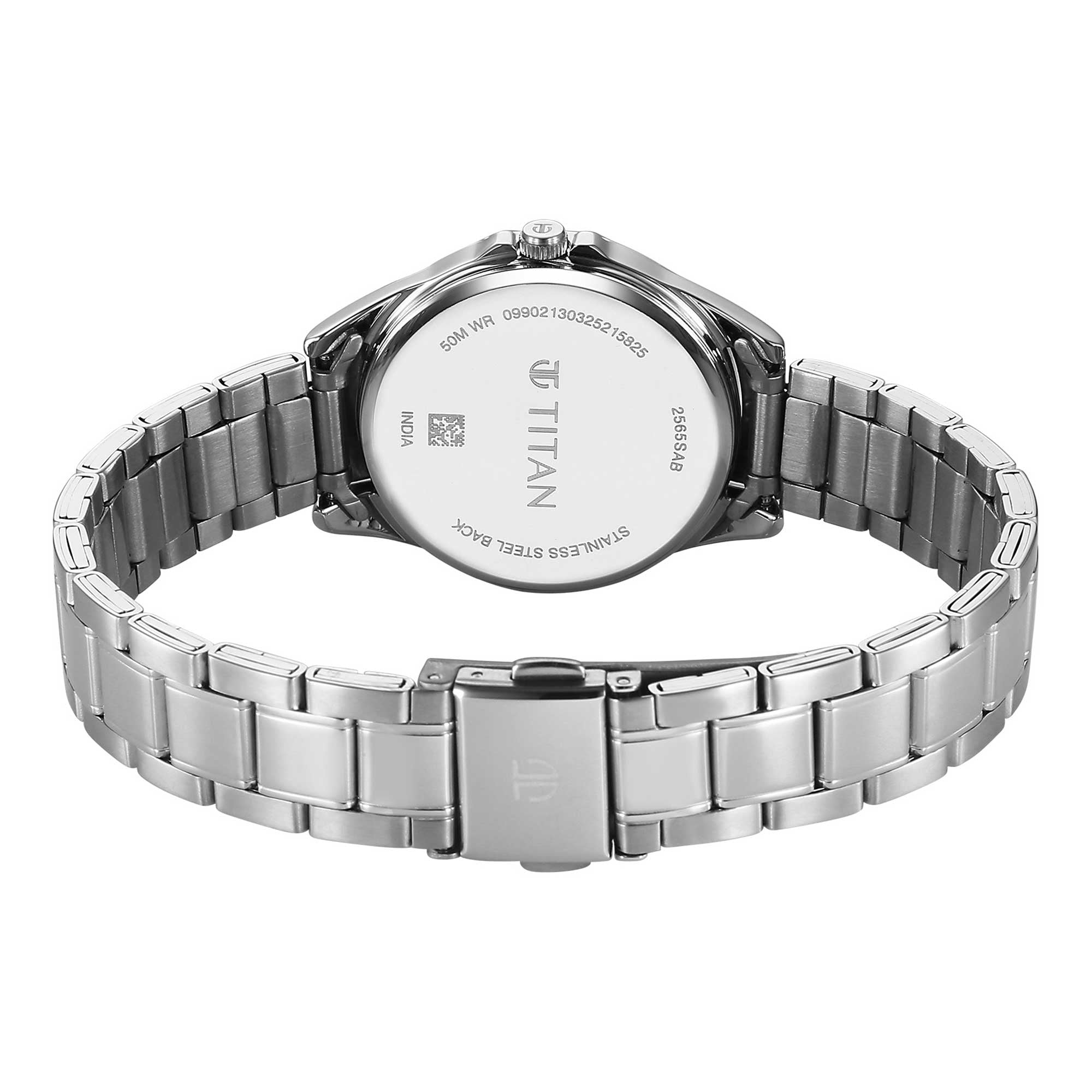Titan Silver Dial Metal Strap Analog for Women