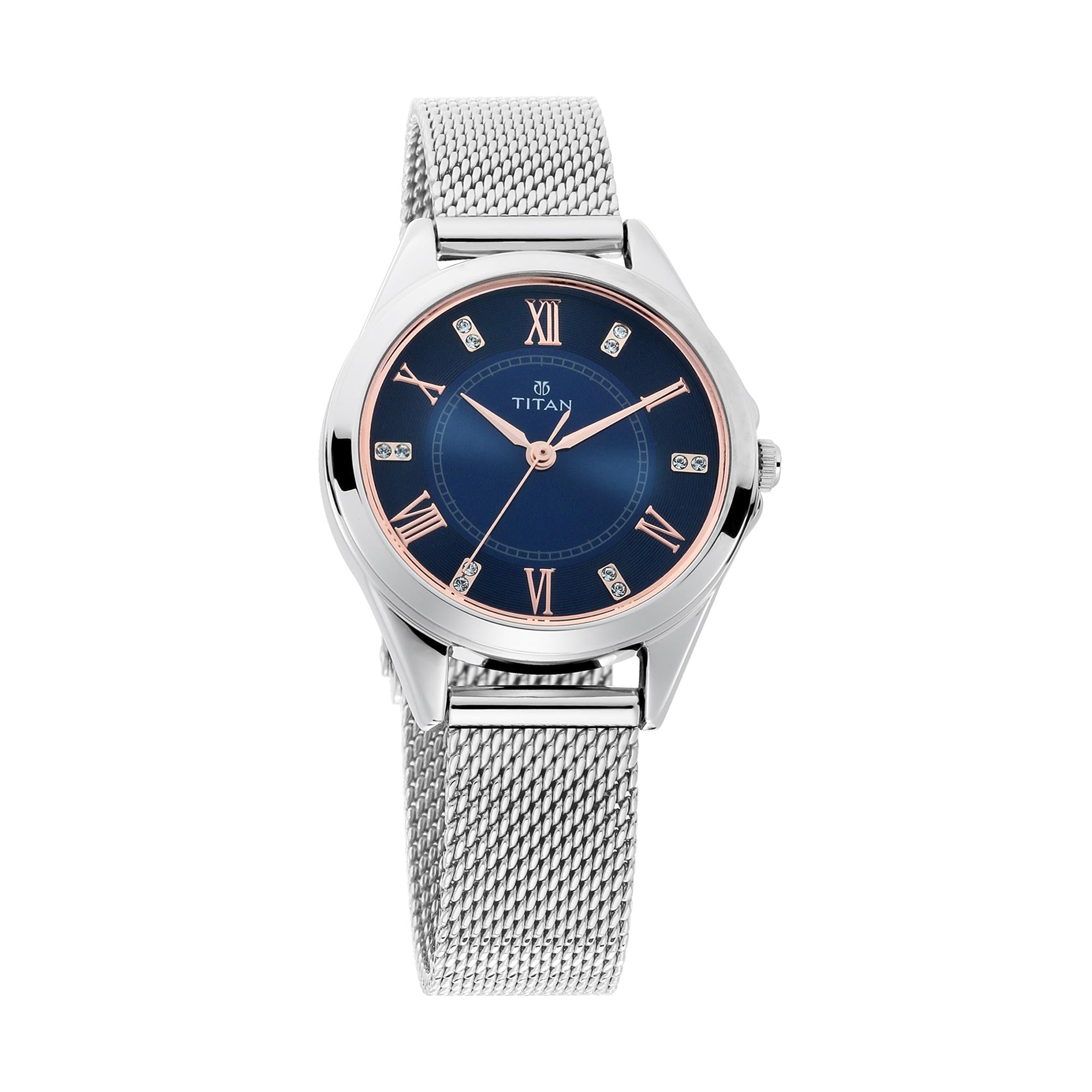 Titan Sparkle Blue Dial Alog Watch for Women